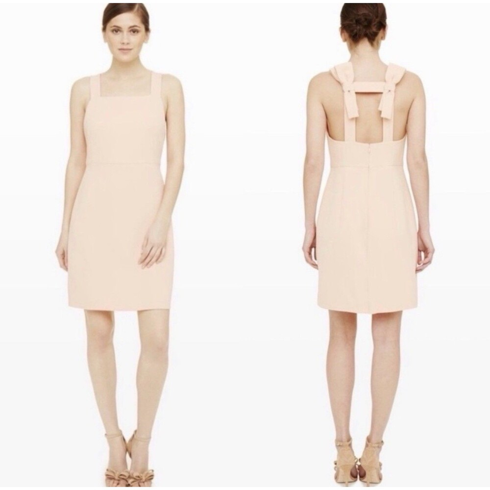 Club Monaco Dellena Dress Sz 10 NEW bow-back shift dress Peach Colored